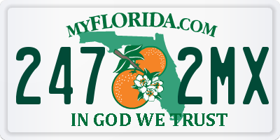 FL license plate 2472MX