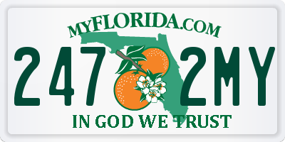 FL license plate 2472MY