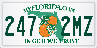 FL license plate 2472MZ