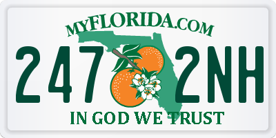 FL license plate 2472NH