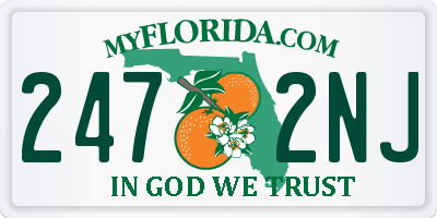 FL license plate 2472NJ