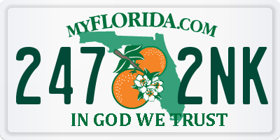 FL license plate 2472NK