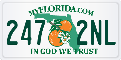 FL license plate 2472NL