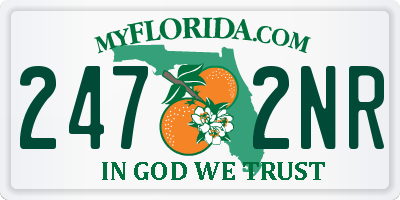 FL license plate 2472NR
