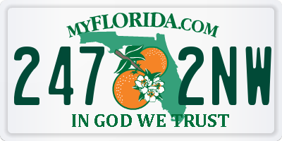 FL license plate 2472NW