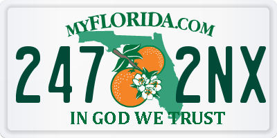 FL license plate 2472NX