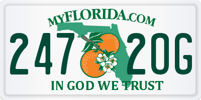 FL license plate 2472OG
