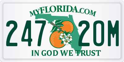 FL license plate 2472OM