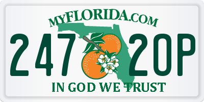 FL license plate 2472OP