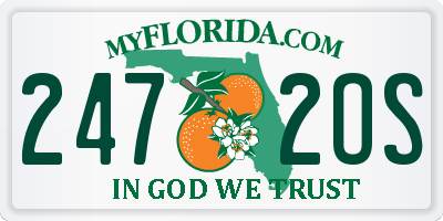 FL license plate 2472OS