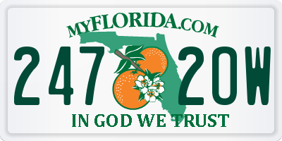 FL license plate 2472OW