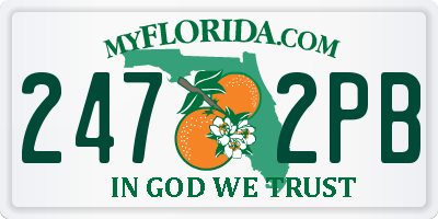 FL license plate 2472PB