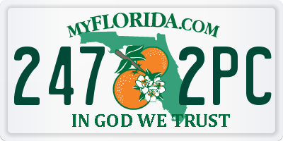 FL license plate 2472PC