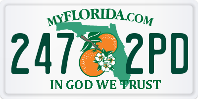 FL license plate 2472PD