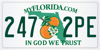 FL license plate 2472PE