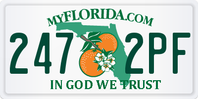 FL license plate 2472PF