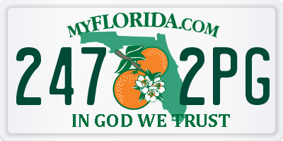 FL license plate 2472PG