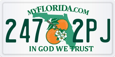 FL license plate 2472PJ