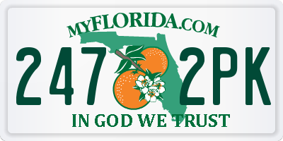 FL license plate 2472PK