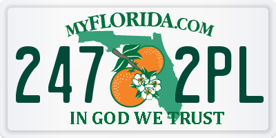 FL license plate 2472PL