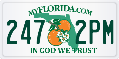 FL license plate 2472PM