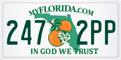 FL license plate 2472PP