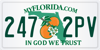 FL license plate 2472PV