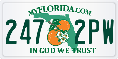 FL license plate 2472PW