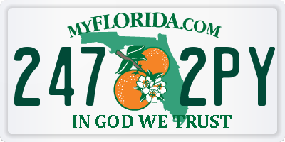 FL license plate 2472PY