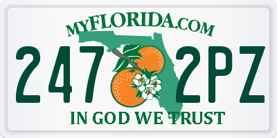 FL license plate 2472PZ