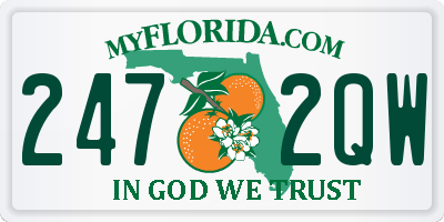 FL license plate 2472QW