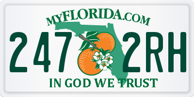 FL license plate 2472RH