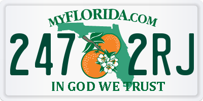 FL license plate 2472RJ