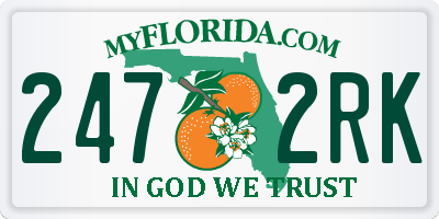 FL license plate 2472RK