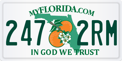 FL license plate 2472RM