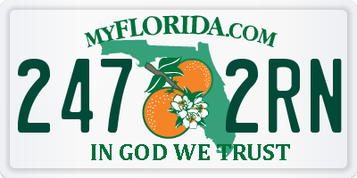 FL license plate 2472RN