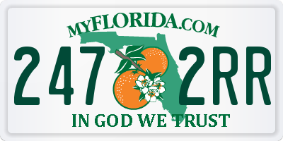 FL license plate 2472RR