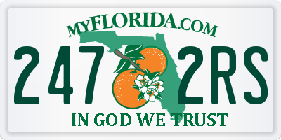 FL license plate 2472RS