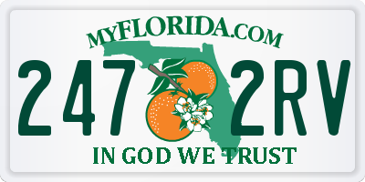 FL license plate 2472RV