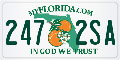 FL license plate 2472SA