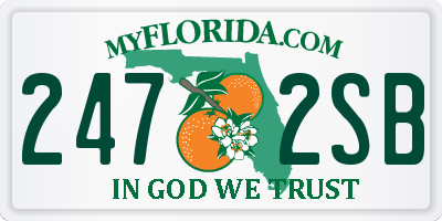 FL license plate 2472SB