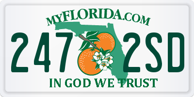 FL license plate 2472SD