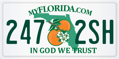 FL license plate 2472SH