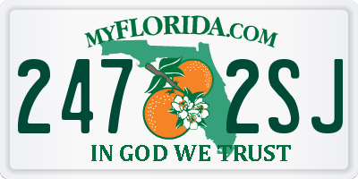 FL license plate 2472SJ