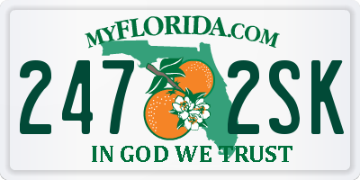 FL license plate 2472SK