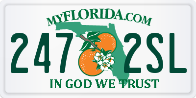 FL license plate 2472SL