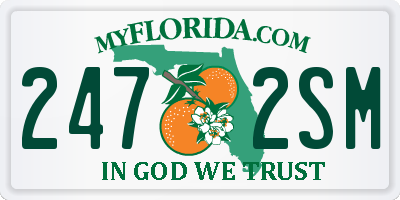 FL license plate 2472SM