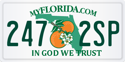 FL license plate 2472SP