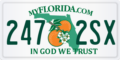 FL license plate 2472SX
