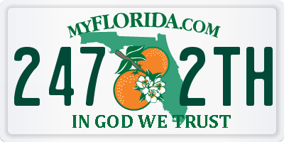 FL license plate 2472TH